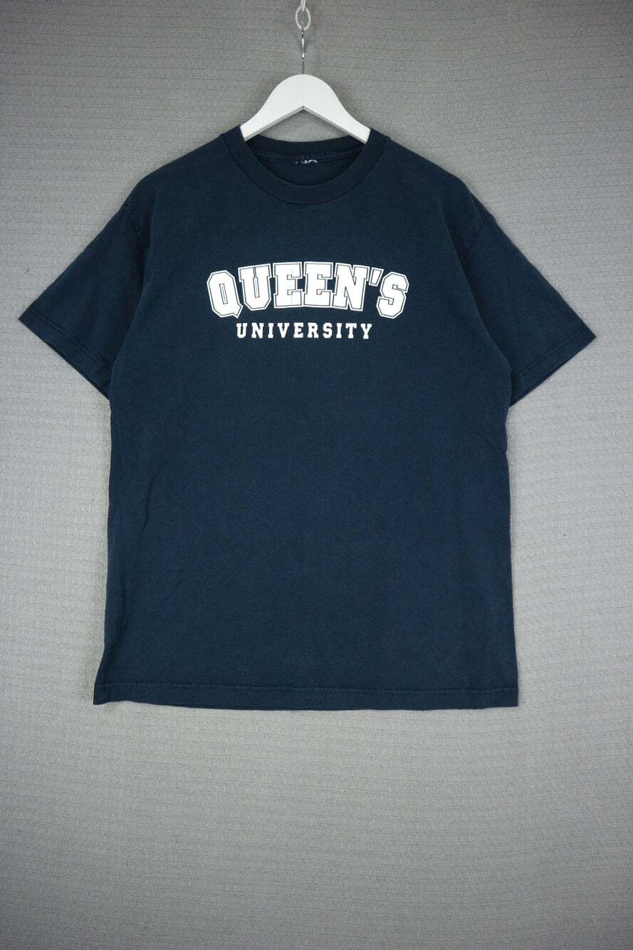 Queen's University Collegiate Tee Navy Black Mens Large
